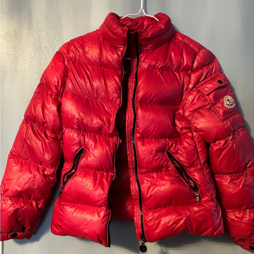 Moncler big kids fuschia / pink puffer